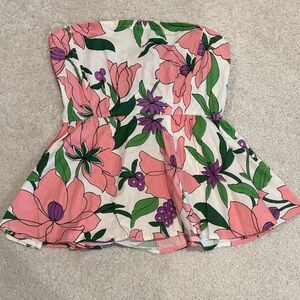 Floral Strapless Top